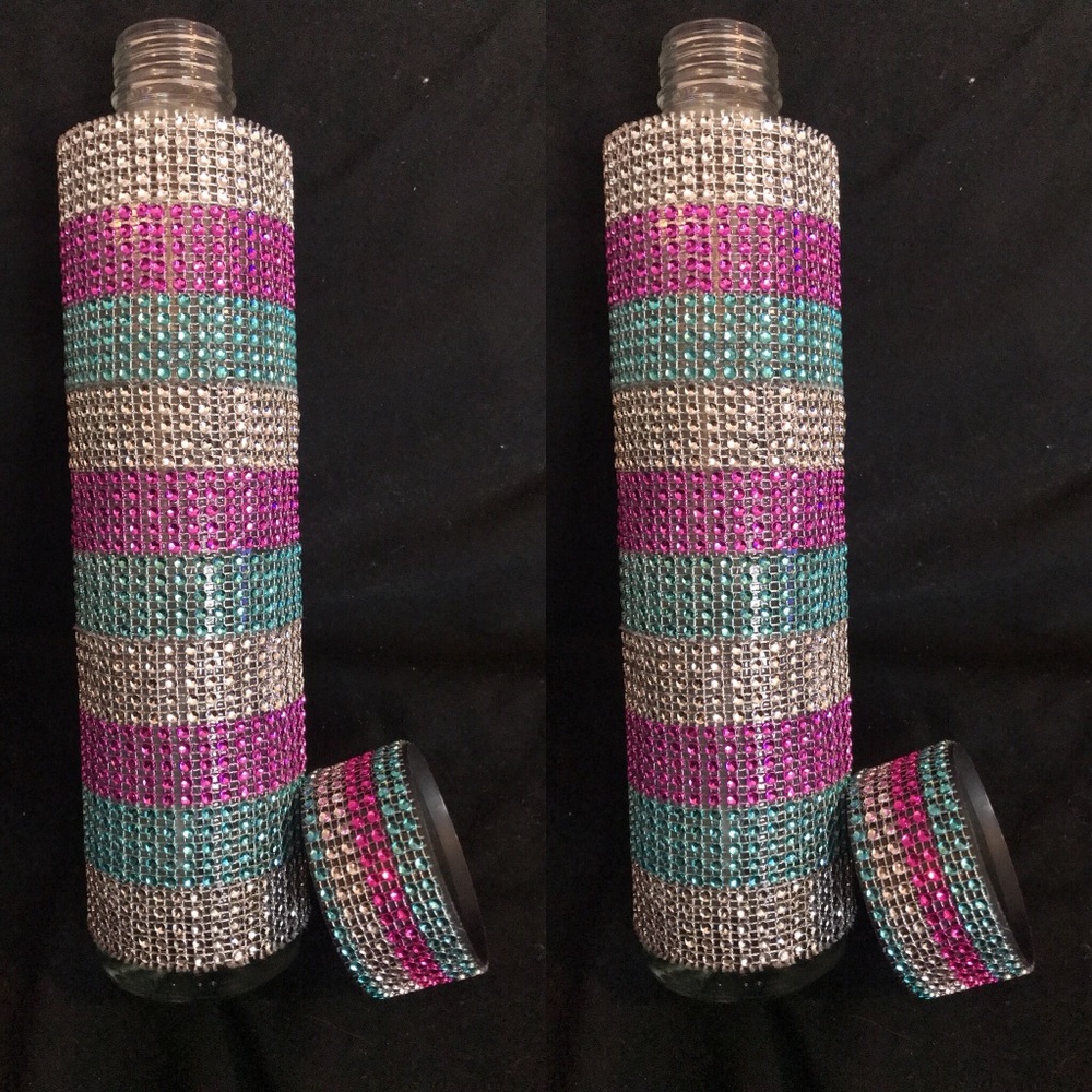 Glass bling water bottle